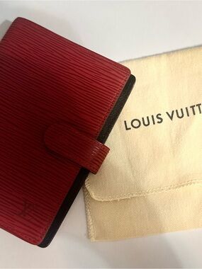 Louis Vuitton Red Epi Leather PM agenda authentic